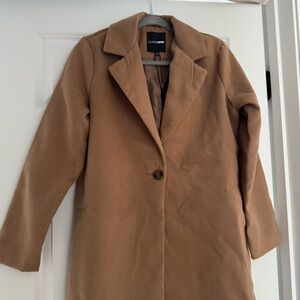 NWT Fashion Nova - Natalie Wool Coat in XS, color: camel